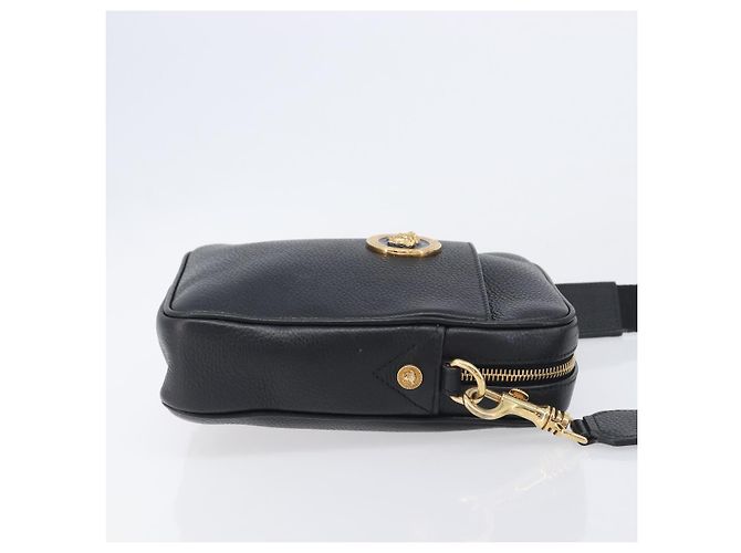 VERSACE Shoulder Bag Leather Black Gold Auth BA16708A - Jerrillo - vista 3