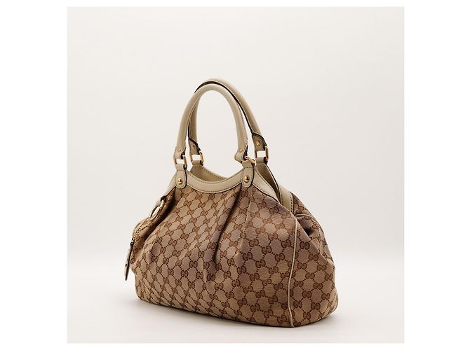 Borsa a tracolla Gucci Monogram Canvas Beige - vista 2