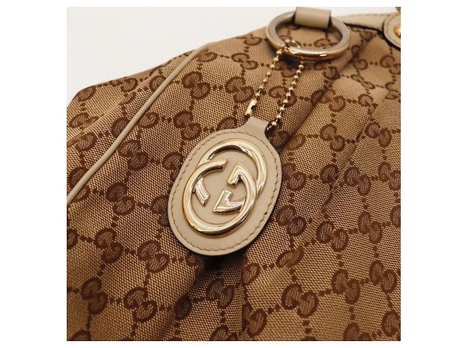 Borsa a tracolla Gucci Monogram Canvas Beige - vista 7