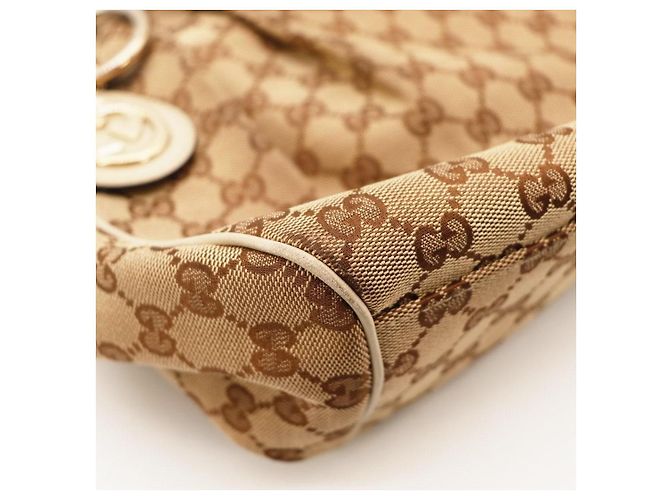 Borsa a tracolla Gucci Monogram Canvas Beige - vista 9