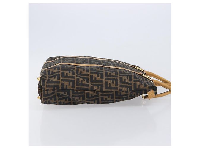 FENDI Zucca Canvas Hand Bag Black Brown Auth 210844A - Jerrillo - vista 4
