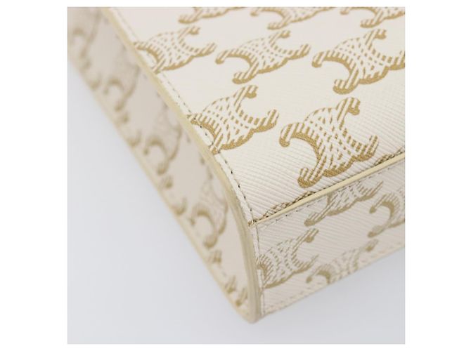 Céline CELINE Triomphe Mini Vertical Cabas Handtasche PVC 2way Ivory Gold Auth 211067V - Jerrillo - Ansicht 17