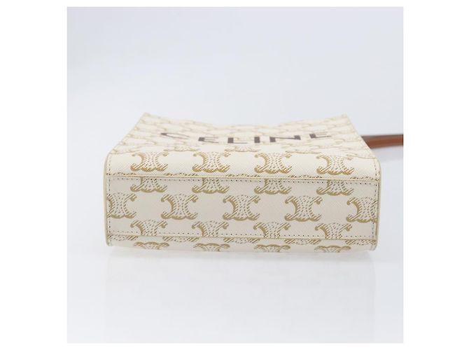 Céline CELINE Triomphe Mini Vertical Cabas Handtasche PVC 2way Ivory Gold Auth 211067V - Jerrillo - Ansicht 5