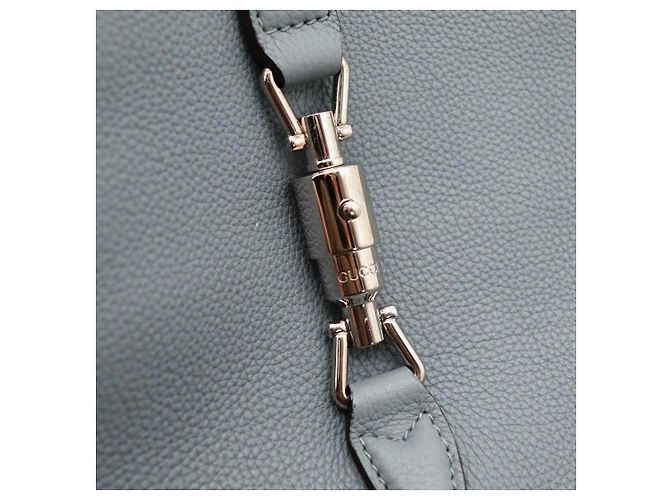Borsa a tracolla Gucci Jackie 1961 in pelle azzurra - vista 7