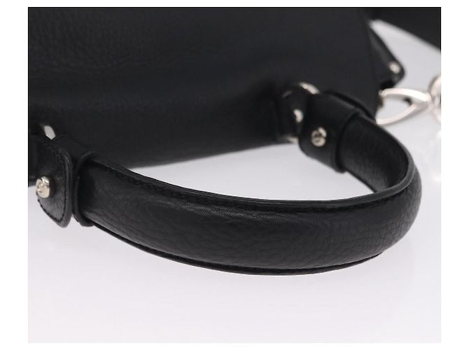 Salvatore Ferragamo Sofia Gancini Bag Leather 2way Black Silver Auth 210322V - Jerrillo - vue 7