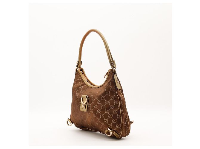 Bolsa Hobo Gucci Monogram Canvas Brown - vista 2