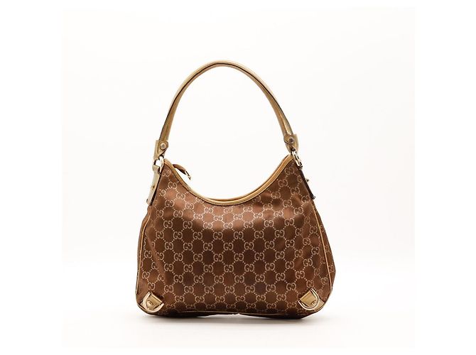 Bolsa Hobo Gucci Monogram Canvas Brown - vista 3