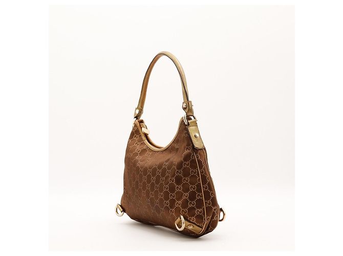 Bolsa Hobo Gucci Monogram Canvas Brown - vista 4