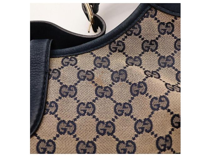 Borsa Hobo Gucci GG Canvas Pelle Navy Red - vista 11