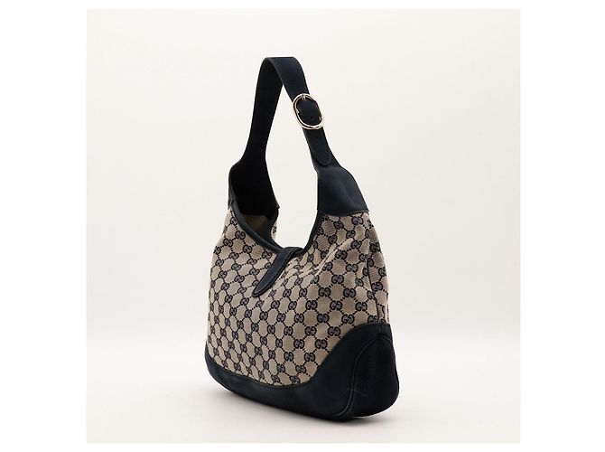 Borsa Hobo Gucci GG Canvas Pelle Navy Red - vista 4
