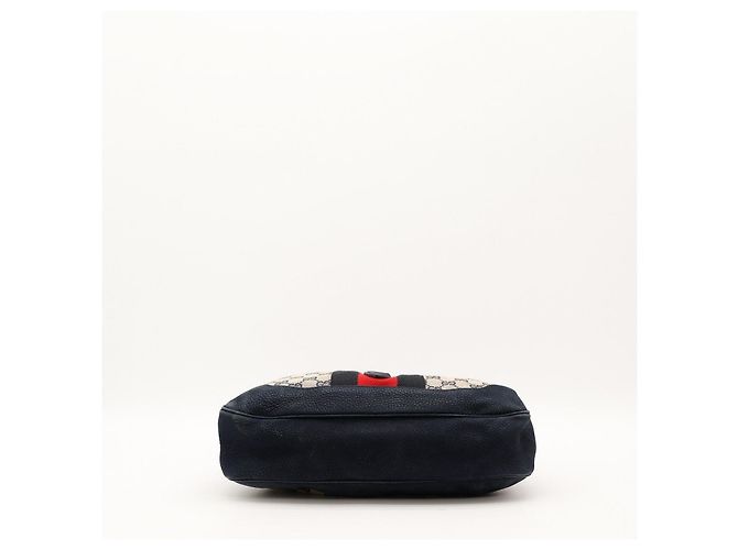 Borsa Hobo Gucci GG Canvas Pelle Navy Red - vista 5