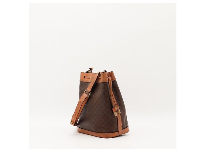 Céline Celine Monogram Bucket Bag Brown Leather - view 4