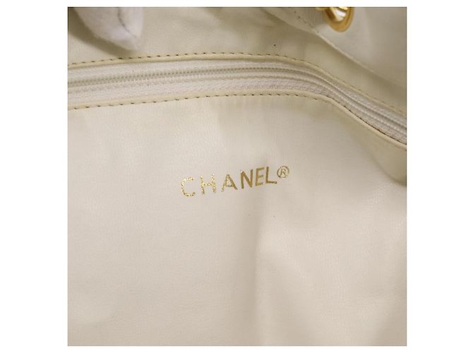 CHANEL Drawstring Chain Shoulder Bag Canvas Yellow Gold Tone CC Auth BA16485 - Jerrillo - vista 17