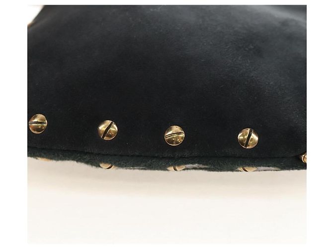Christian Dior Chain Shoulder Bag Suede Black Gold Auth 208208M - Jerrillo - vista 17