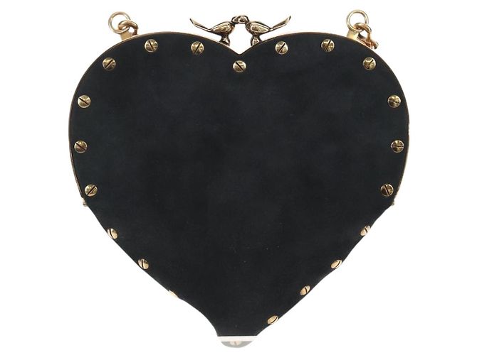 Christian Dior Chain Shoulder Bag Suede Black Gold Auth 208208M - Jerrillo - vista 2