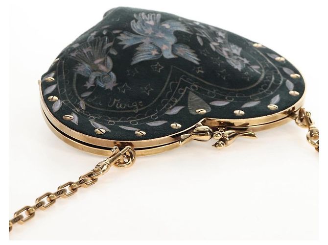 Christian Dior Chain Shoulder Bag Suede Black Gold Auth 208208M - Jerrillo - vista 6