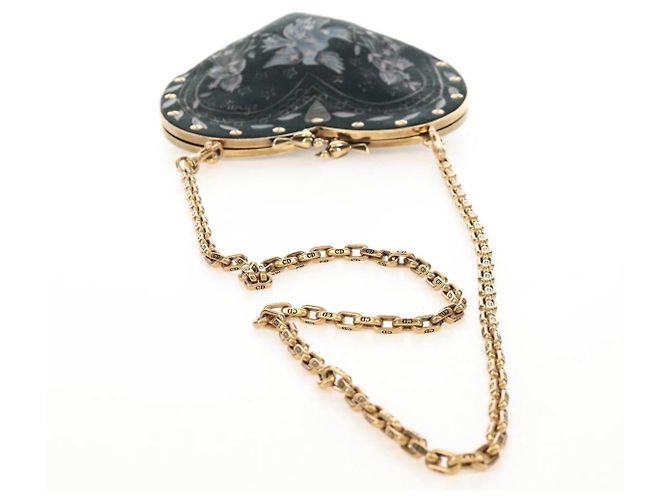 Christian Dior Chain Shoulder Bag Suede Black Gold Auth 208208M - Jerrillo - vista 7