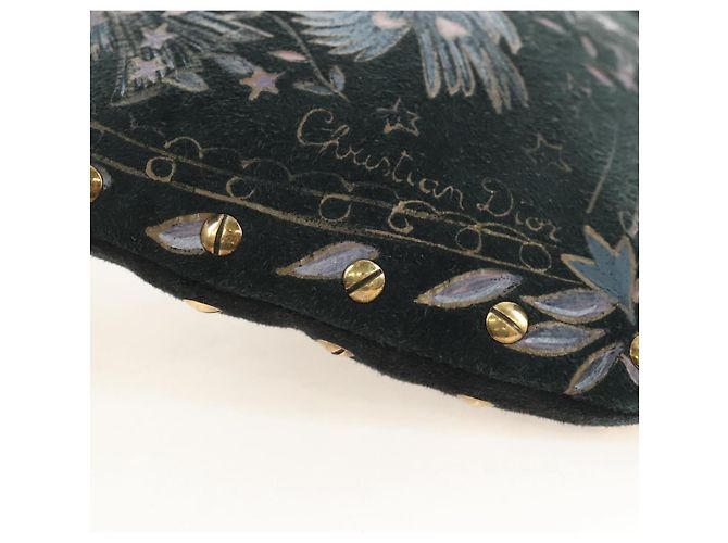Christian Dior Chain Shoulder Bag Suede Black Gold Auth 208208M - Jerrillo - vista 9