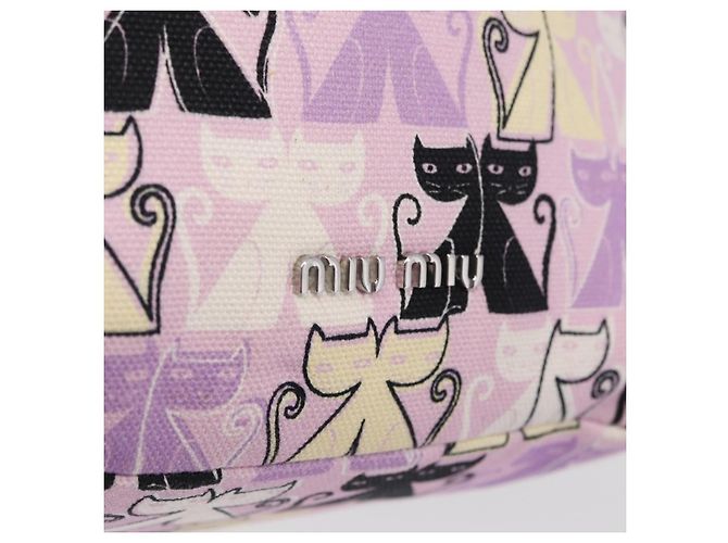 Miu Miu Pouch Canvas Pink Silver Auth 212496A - Jerrillo - vista 15