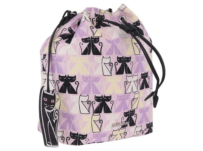 Miu Miu Pouch Canvas Pink Silver Auth 212496A - Jerrillo - vista 2