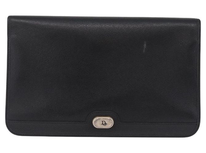 Christian Dior Chain Shoulder Bag Leather Black Gold Auth 212141A - Jerrillo - vista 2