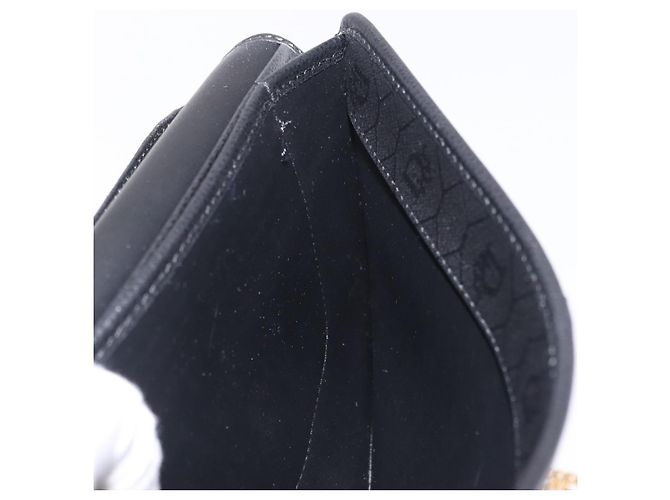Christian Dior Chain Shoulder Bag Leather Black Gold Auth 212141A - Jerrillo - vista 20