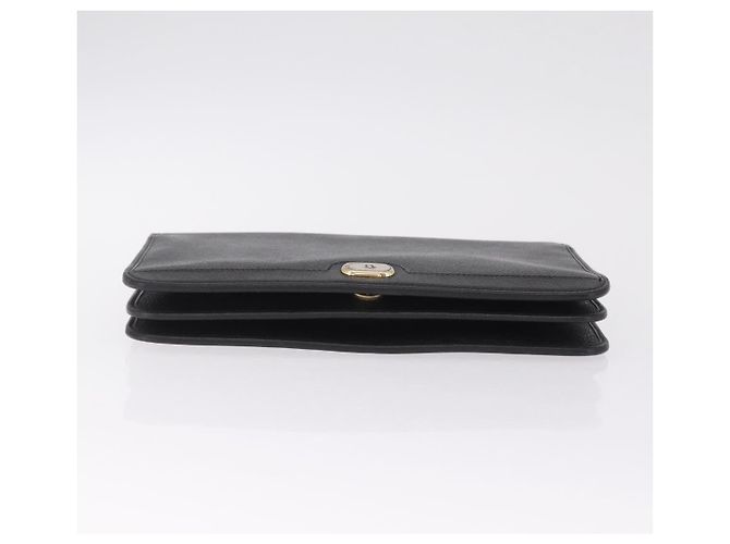 Christian Dior Chain Shoulder Bag Leather Black Gold Auth 212141A - Jerrillo - vista 9