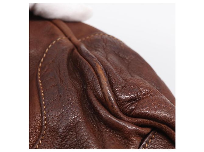 PRADA Tote Bag Cuero Marrón Plata Auth 211514V - Jerrillo - vista 10