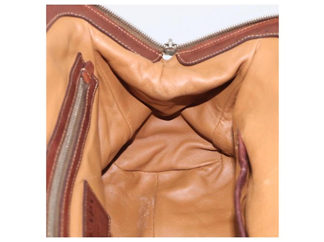 PRADA Tote Bag Cuero Marrón Plata Auth 211514V - Jerrillo - vista 20
