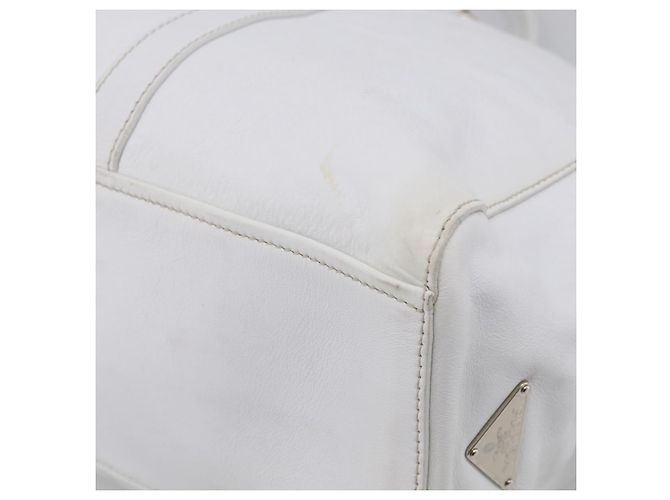 PRADA Tote Bag Leather White Silver Auth 211540A - Jerrillo - vista 17