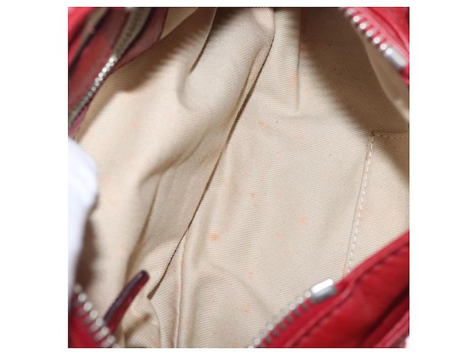 Chloé Chloe Paddington Hand Bag Leather Red Gold Tone Auth 211551V - Jerrillo - vista 10