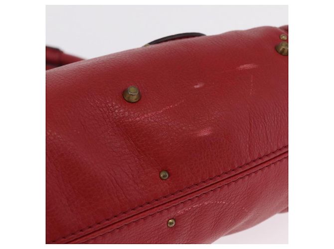 Chloé Chloe Paddington Hand Bag Leather Red Gold Tone Auth 211551V - Jerrillo - vista 6
