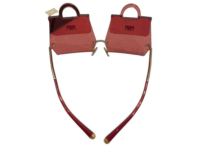 Gafas de sol Dolce & Gabbana con forma de bolso rojo - vista 2