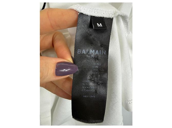 T-shirt Balmain Paris Logo en coton - Blanc - vue 2