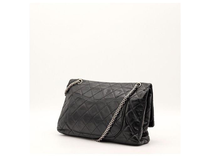 Bolsa de aba Chanel 2.55 em couro preto - vista 4
