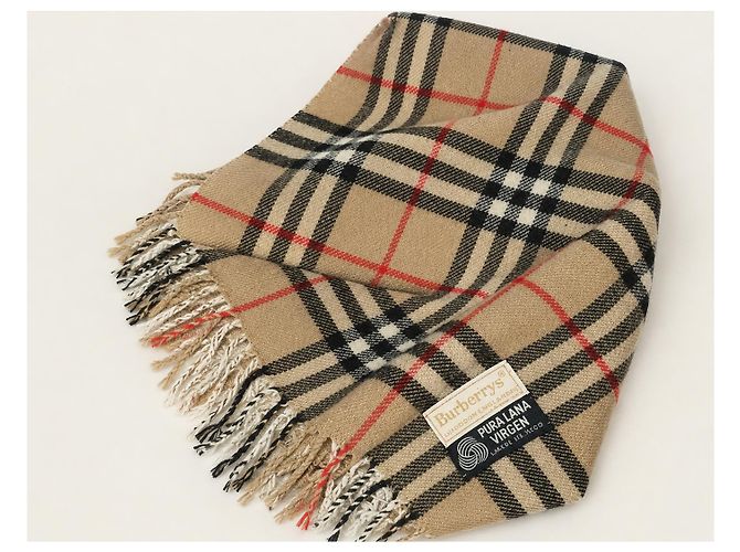 Burberry Sciarpa in lana a quadri Beige e Nero - vista 2