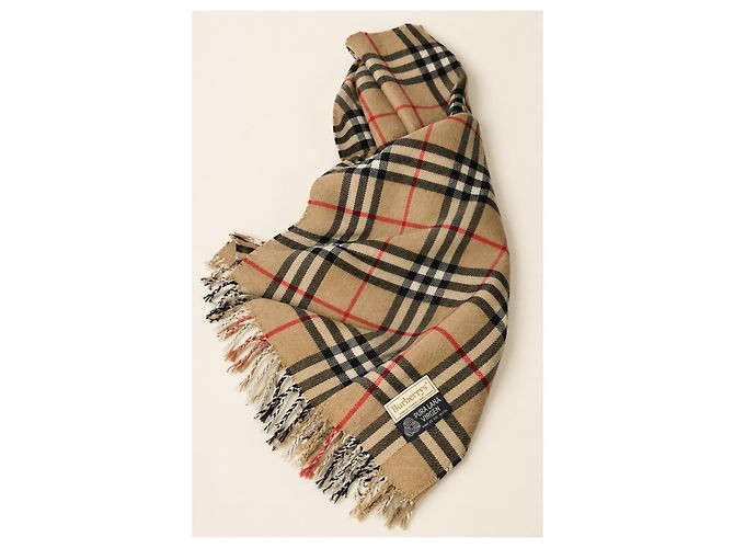 Burberry Sciarpa in lana a quadri Beige e Nero - vista 4
