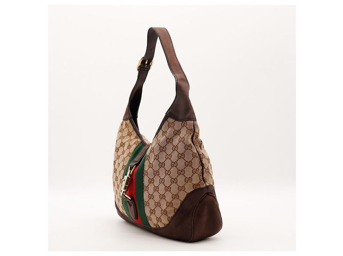 Bolsa Hobo Gucci Monogram Canvas Couro Brown - vista 2