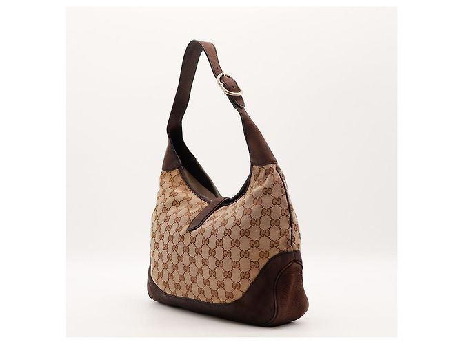 Bolsa Hobo Gucci Monogram Canvas Couro Brown - vista 4