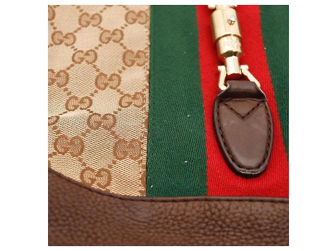 Bolsa Hobo Gucci Monogram Canvas Couro Brown - vista 7