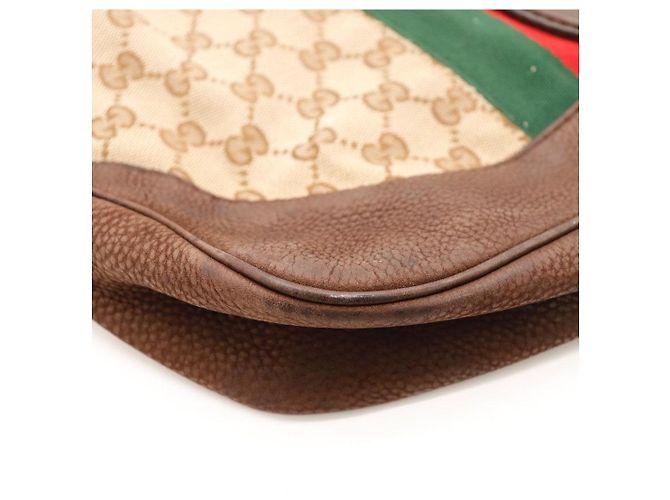 Bolsa Hobo Gucci Monogram Canvas Couro Brown - vista 8
