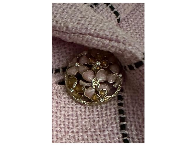 Veste sans manches en tweed à carreaux rose Chanel - vue 5