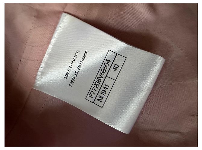 Veste sans manches en tweed à carreaux rose Chanel - vue 9