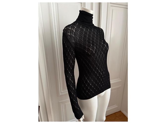 Chanel Rollkragenpullover aus Viskose und Polyamid in Schwarz - Ansicht 5