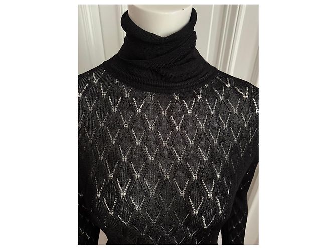 Chanel Rollkragenpullover aus Viskose und Polyamid in Schwarz - Ansicht 6