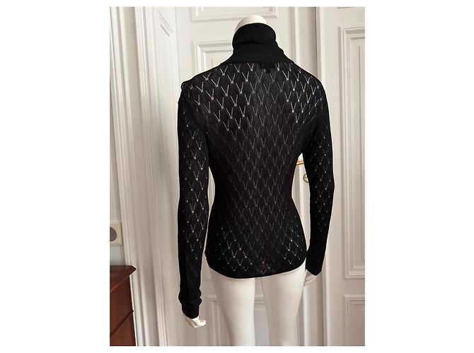 Chanel Rollkragenpullover aus Viskose und Polyamid in Schwarz - Ansicht 7