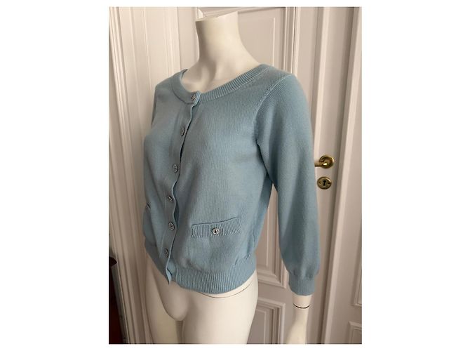 Chanel Damen-Cardigan hellblau aus Kaschmir - Ansicht 2
