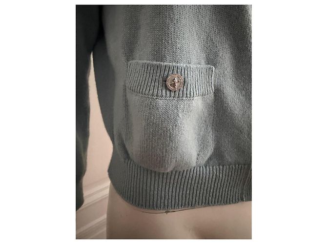 Chanel Damen-Cardigan hellblau aus Kaschmir - Ansicht 4