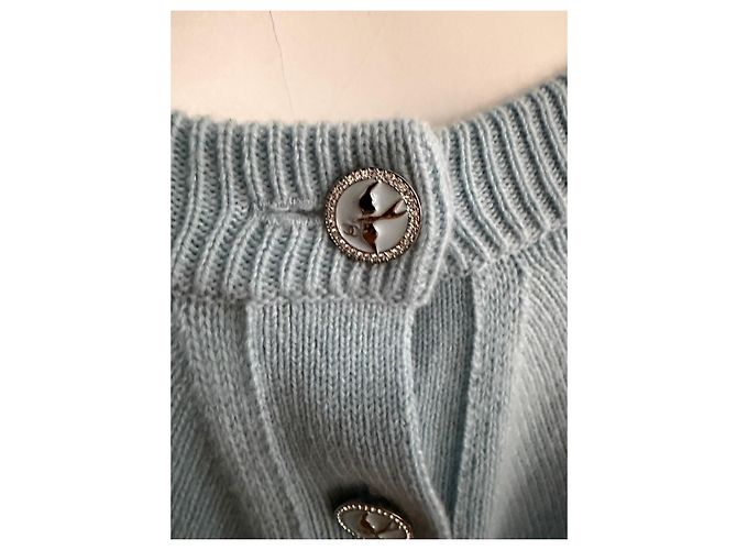 Chanel Damen-Cardigan hellblau aus Kaschmir - Ansicht 6