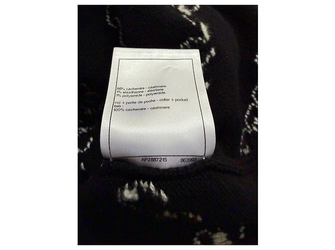 Chanel Cardigan Schwarz Weiß Kaschmir - Ansicht 10